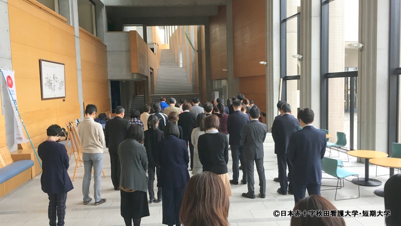3月11日の発災時刻に合わせて教職員で黙祷を捧げました