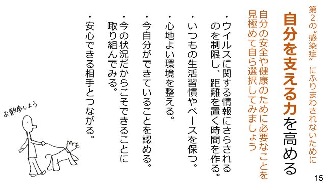 新型コロナウイルスの３つの顔を知ろう！～負のスパイラルを断ち切るために～１５